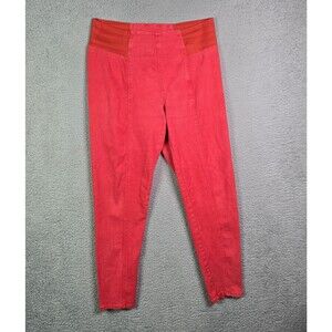 Diane Gilman DG2 Pull On Straight Leg Ankle Pants Vivid Orange L Stretch